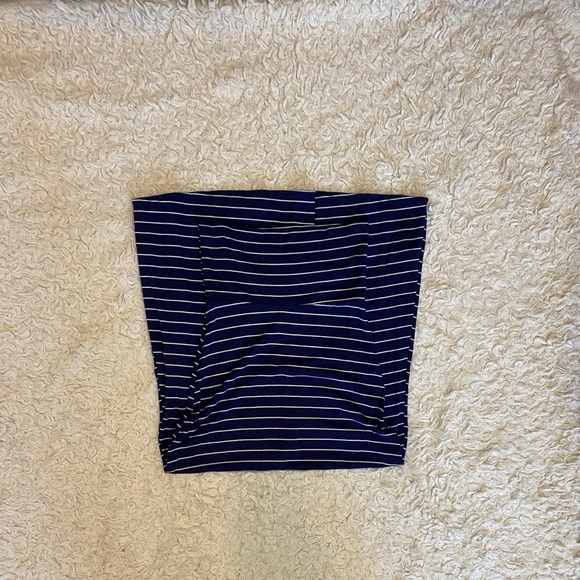 Mono B Navy & White Stretch Maxi Skirt Size Small - Picture 1 of 7